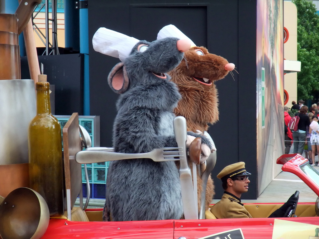 Remy and Emile in Disney`s Stars `n` Cars parade, at the Production Courtyard of Walt Disney Studios Park