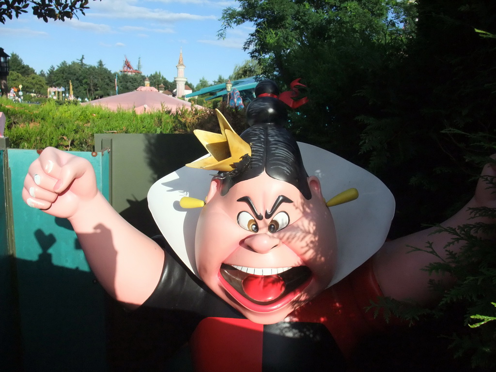 The Queen of Hearts, in Alice`s Curious Labyrinth, at Fantasyland of Disneyland Park