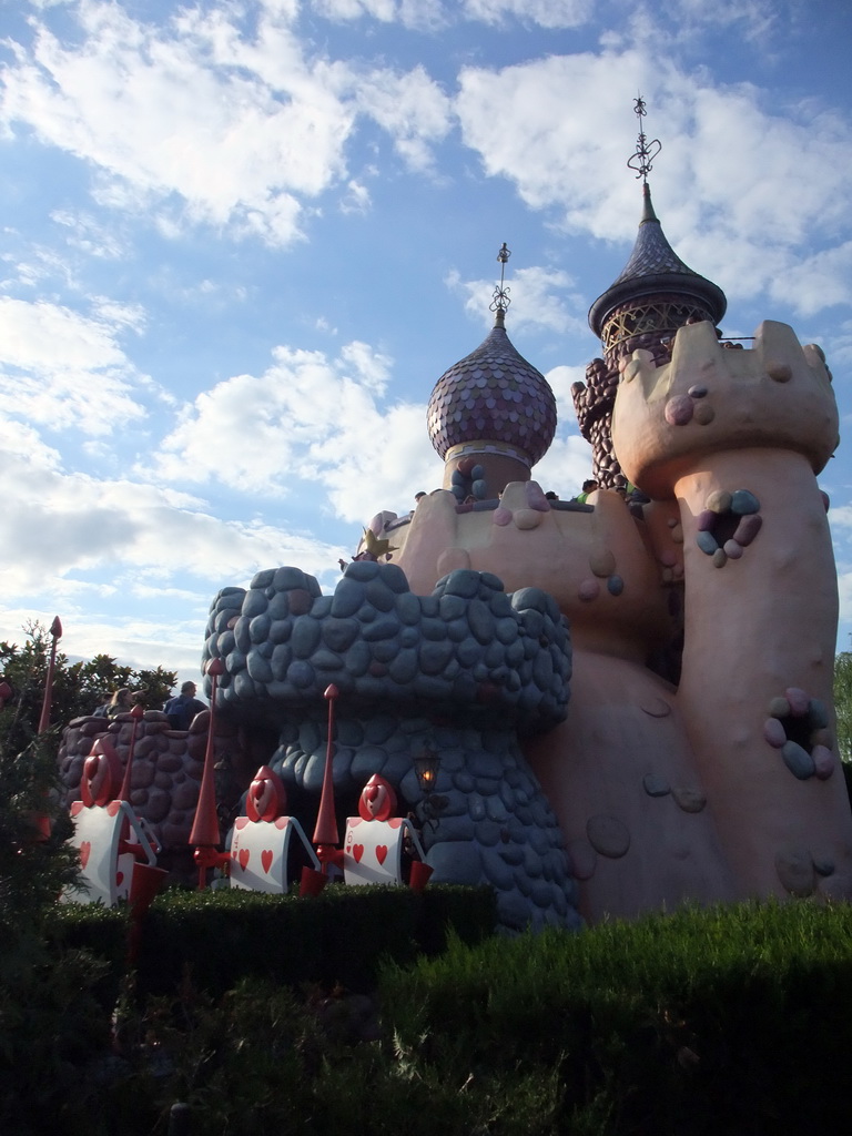 The Hearts and the Tower in Alice`s Curious Labyrinth, at Fantasyland of Disneyland Park