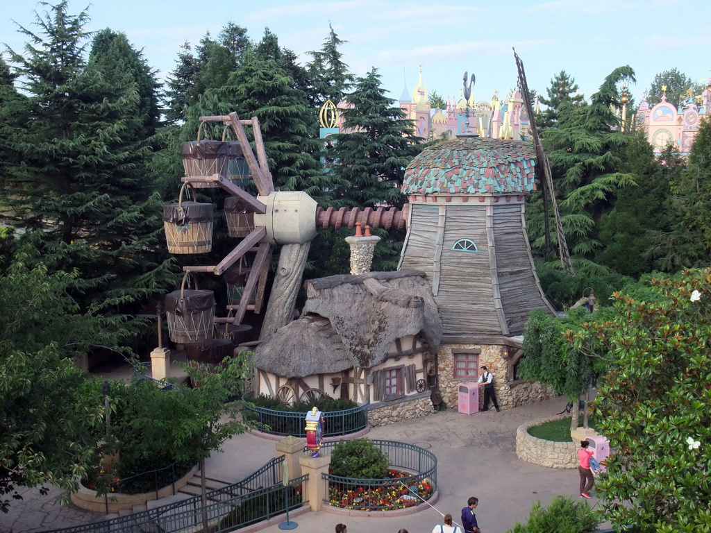 The Old Mill Ferris Wheel, viewed from the Tower in Alice`s Curious Labyrinth, at Fantasyland of Disneyland Park