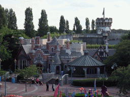 Toad Hall Restaurant and Pirates of the Caribbean, viewed from the Tower in Alice`s Curious Labyrinth, at Fantasyland of Disneyland Park