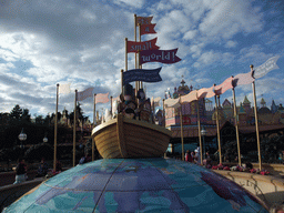 Boat in front of `It`s a Small World`, at Fantasyland of Disneyland Park