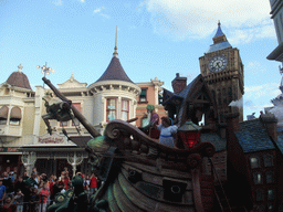 Peter Pan characters in Disney`s Once Upon a Dream Parade, at the Town Square of Disneyland Park