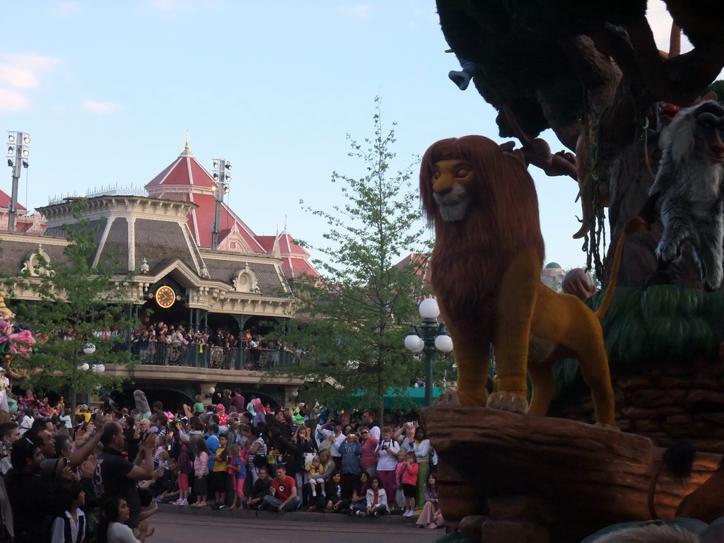 Simba and Rafiki in Disney`s Once Upon a Dream Parade, at Disneyland Park