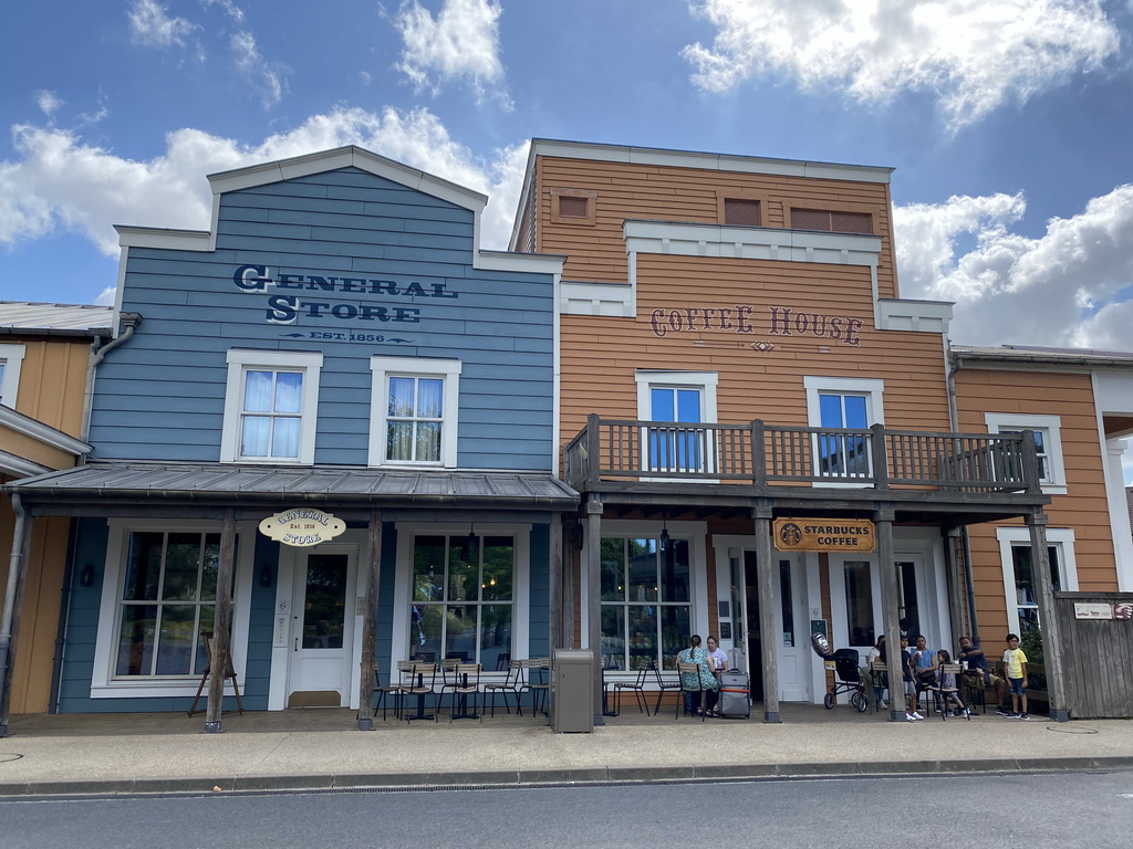 Front of the General Store and the Coffee House at Disney`s Hotel Cheyenne