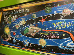 Wall painting at the queue of the Buzz Lightyear Laser Blast attraction at Discoveryland at Disneyland Park