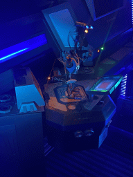 Statue of a droid at the queue of the Star Tours - The Adventures Continue attraction at Discoveryland at Disneyland Park