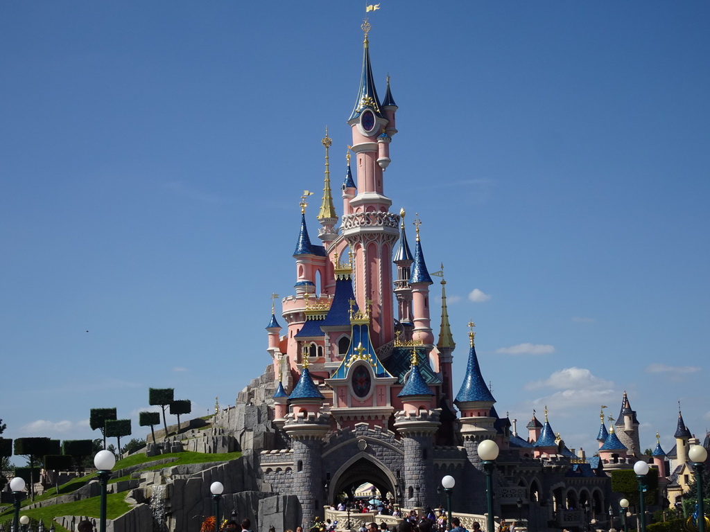 Front of Sleeping Beauty`s Castle at Fantasyland at Disneyland Park