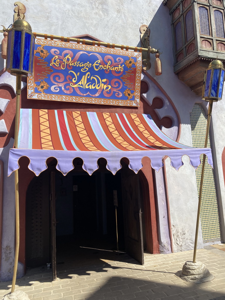 Front of the Le Passage Enchanté d`Aladdin attraction at Adventureland at Disneyland Park