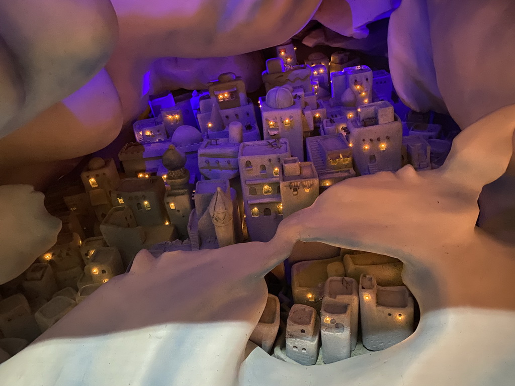 Scale model of the city of Agrabah at the Le Passage Enchanté d`Aladdin attraction at Adventureland at Disneyland Park