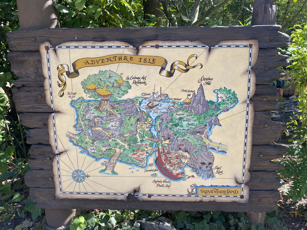 Map of the Adventure Isle at Adventureland at Disneyland Park