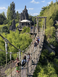 The suspension bridge at the Adventure Isle Zat Adventureland at Disneyland Park