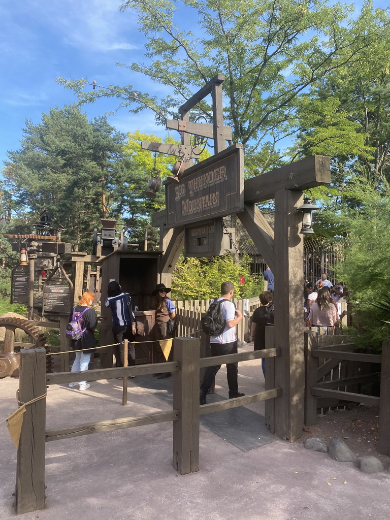 Entrance to the Big Thunder Mountain attraction at Frontierland at Disneyland Park