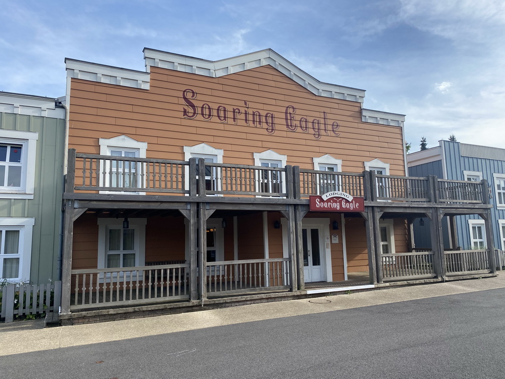 Front of the Soaring Eagle building at Disney`s Hotel Cheyenne