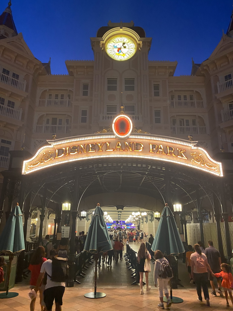 Front of the Disneyland Hotel at Disneyland Park, at sunset