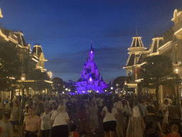 Main street U.S.A. and Sleeping Beauty`s Castle at Fantasyland at Disneyland Park