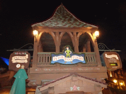 Facade of the Peter Pan`s Flight attraction at Fantasyland at Disneyland Park, by night