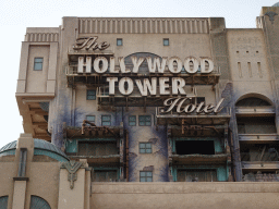 Facade of the Twilight Zone Tower of Terror attraction at the Production Courtyard at Walt Disney Studios Park