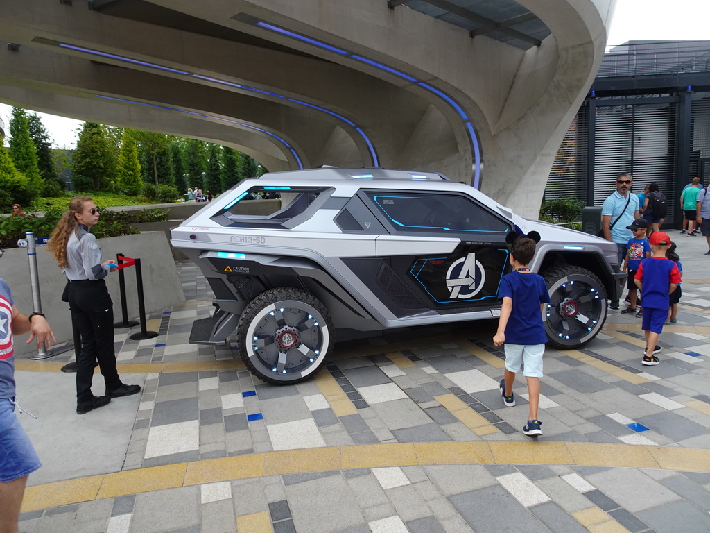 Car in front of the Hero Training Center at the Marvel Avengers Campus at Walt Disney Studios Park