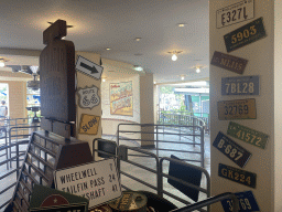 Signs at the queue for the Cars Quatre Roues Rallye attraction at the Worlds of Pixar at Walt Disney Studios Park