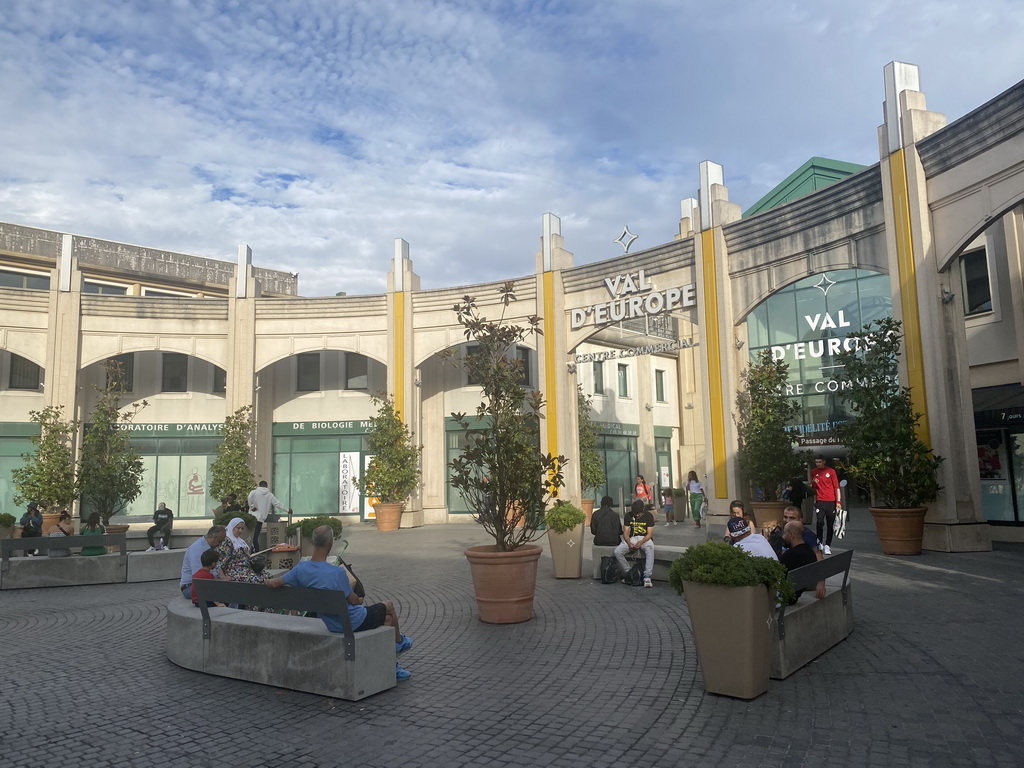 Front of the Centre Commercial Val d`Europe shopping mall at the Cours du Danube street at Serris