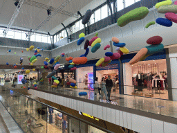 Interior of the upper floor of the Centre Commercial Val d`Europe shopping mall at Serris