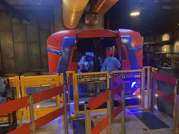 Slinger vehicle at the Spider-Man W.E.B. Adventure attraction at the Marvel Avengers Campus at Walt Disney Studios Park