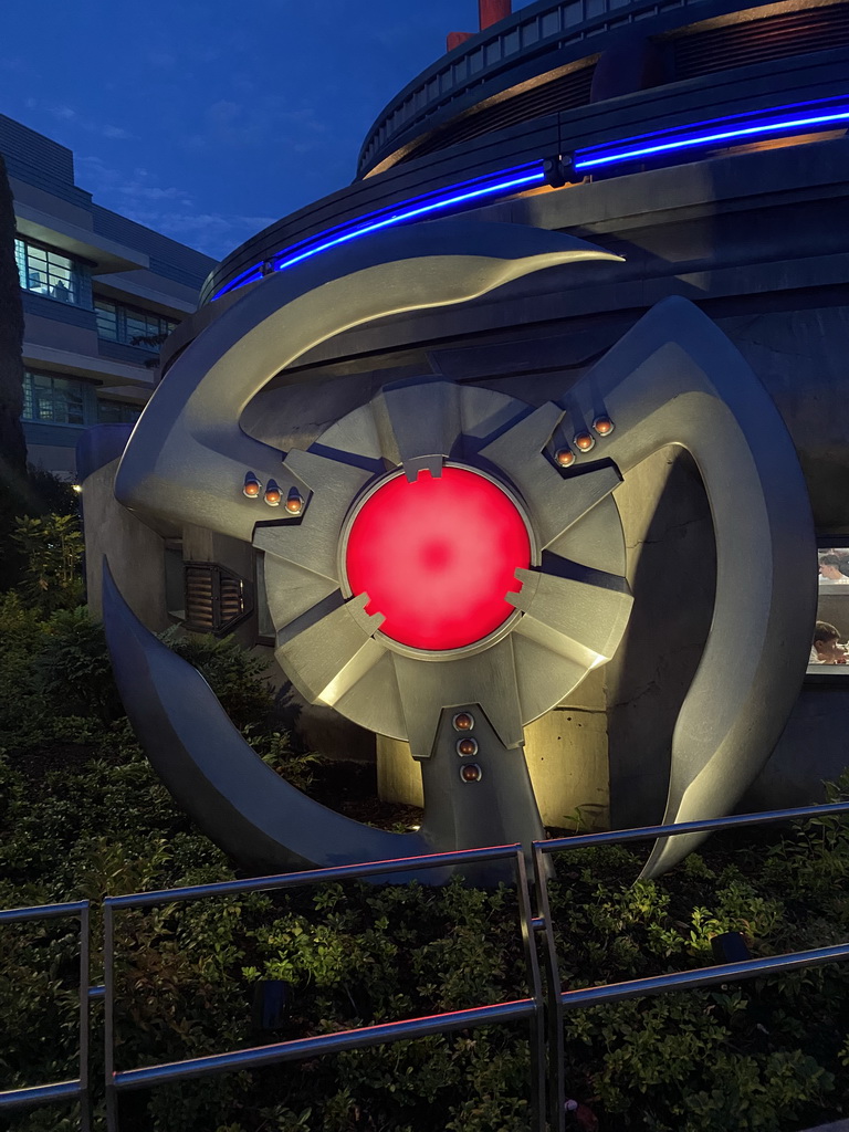 Wheel at the Marvel Avengers Campus at Walt Disney Studios Park, at sunset