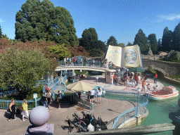 The Le Pays des Contes de Fées attraction at Fantasyland at Disneyland Park, viewed from the train at the Disneyland Railroad attraction