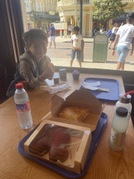 Max having lunch at the Market House Deli restaurant at the Discovery Arcade at Main Street U.S.A. at Disneyland Park