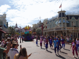Donald, Daisy, Mickey, Minnie and Rapunzel at the Disney Stars on Parade at Main Street U.S.A. at Disneyland Park