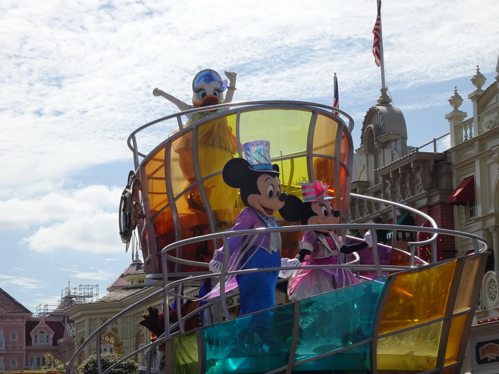 Daisy, Mickey, Minnie and Nick at the Disney Stars on Parade at Main Street U.S.A. at Disneyland Park
