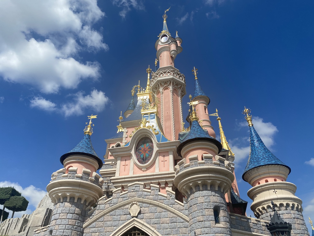 Facade of Sleeping Beauty`s Castle at Fantasyland at Disneyland Park