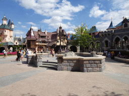 Square behind Sleeping Beauty`s Castle at Fantasyland at Disneyland Park