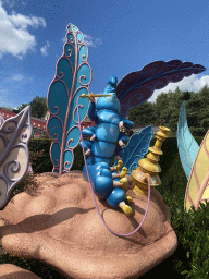 Statue of the Caterpillar at the Alice`s Curious Labyrinth attraction at Fantasyland at Disneyland Park