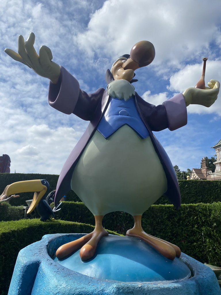 Statue of Dodo at the Alice`s Curious Labyrinth attraction at Fantasyland at Disneyland Park