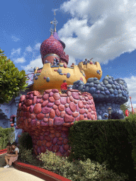 The Queen of Hearts` Castle at the Alice`s Curious Labyrinth attraction at Fantasyland at Disneyland Park