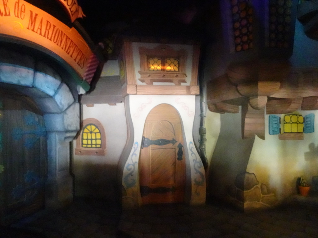 Front of a house at the queue of the Les Voyages de Pinocchio attraction at Fantasyland at Disneyland Park