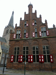 Front of the City Hall at the Koepoortstraat street, and the tower of the Martinikerk church
