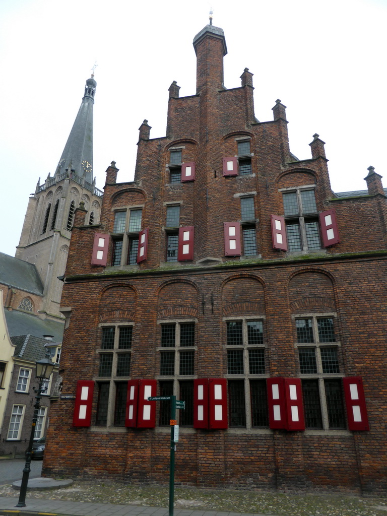 Front of the City Hall at the Koepoortstraat street, and the tower of the Martinikerk church