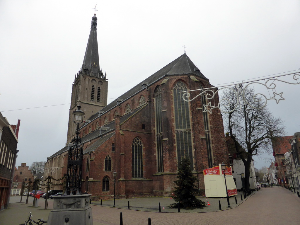 The Markt square with christmas tree and the southeast side of the Martinikerk church