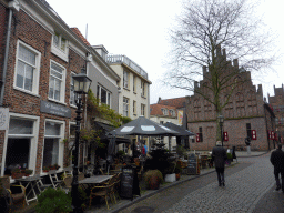 Restaurants at the Roggestraat street and the back side of the City Hall