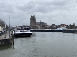 The Kalkhaven harbour and the Church of Our Lady, viewed from the Draaibrug bridge
