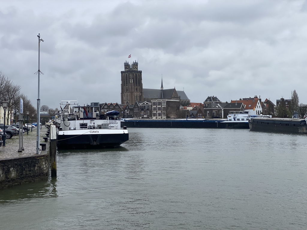 The Kalkhaven harbour and the Church of Our Lady, viewed from the Draaibrug bridge