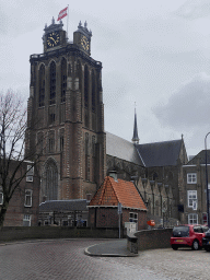 The Leuvebrug bridge and the Church of Our Lady, viewed from the Bomkade street