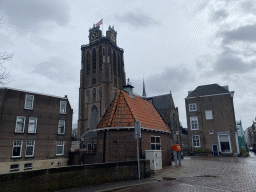 The Leuvebrug bridge and the Church of Our Lady, viewed from the Bomkade street