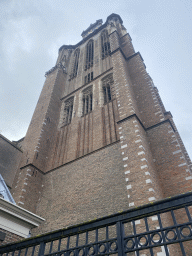 Northwest side of the tower of the Church of Our Lady, viewed from the Lange Geldersekade street