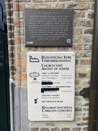 Information on the north side of the Church of Our Lady at the Grotekerksplein square