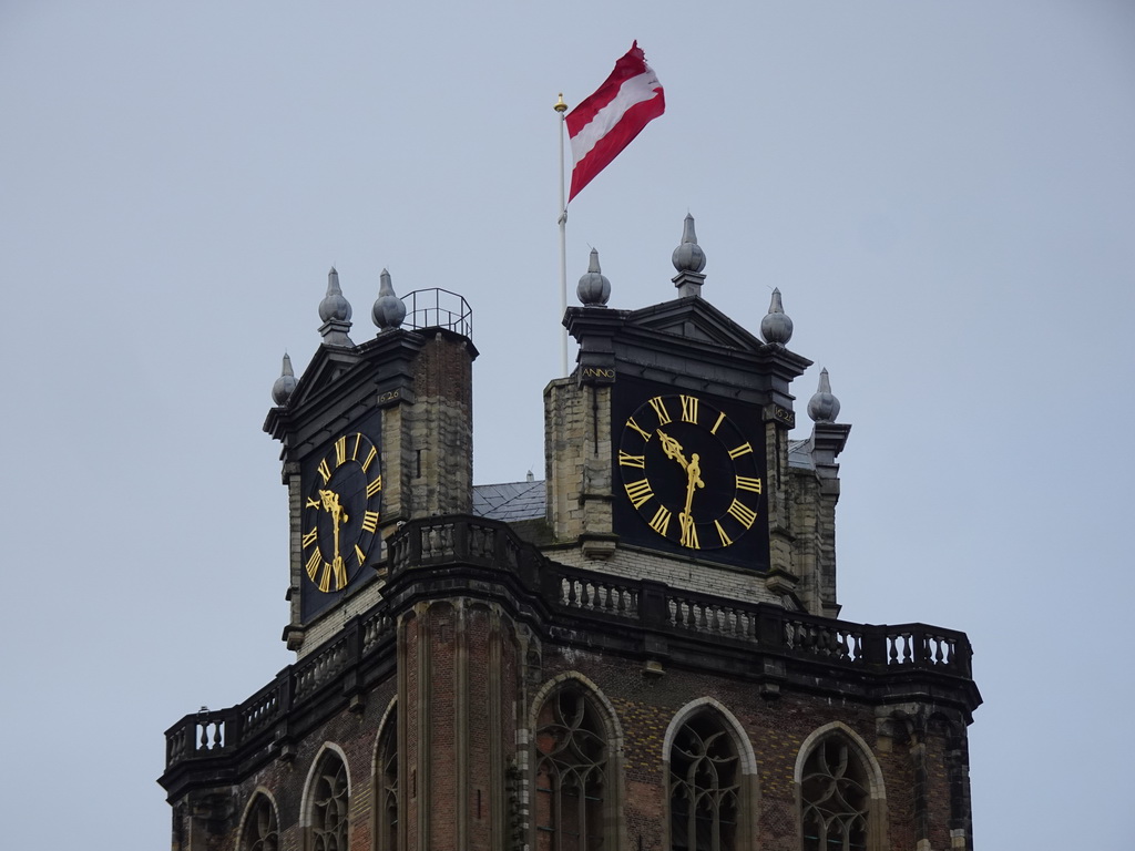 Top of the tower of the Church of Our Lady, viewed from the Engelenburgerbrug bridge