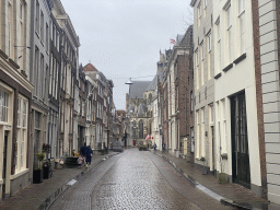 The Grotekerksbuurt street and the east side of the Church of Our Lady, viewed from the Stadhuisplein square